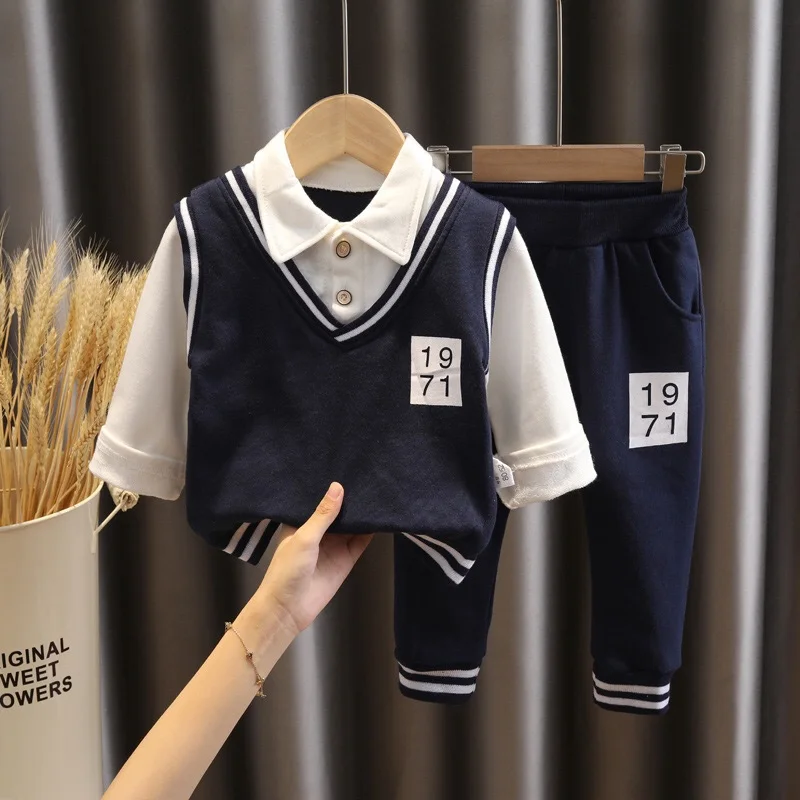 

Baby Autumn Spring College Style Boy Clothes Set 2PCS Girl Sweater Outfits Fashion Cotton Long Sleeve Tops Pants Bebes Clothing