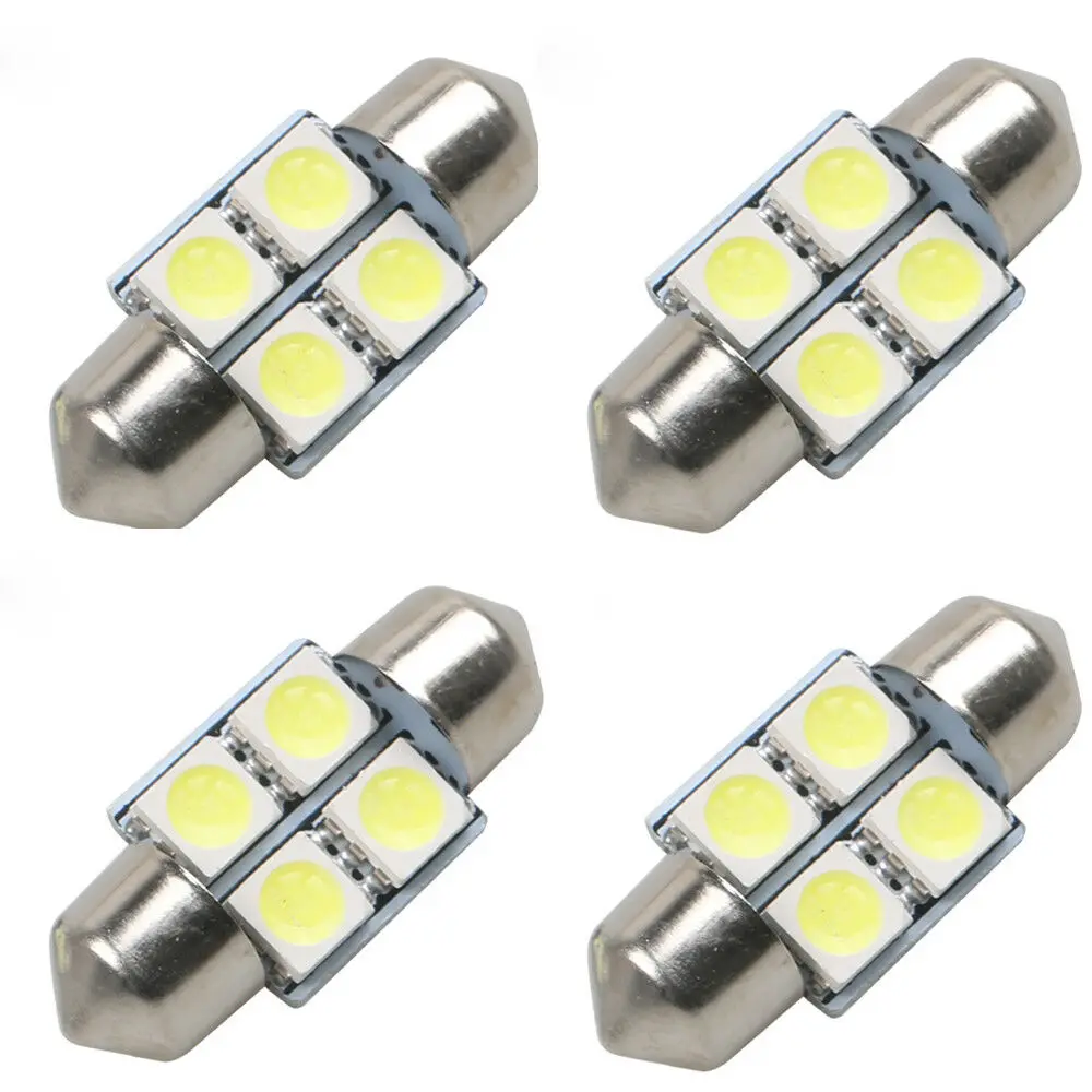 

Yiastar 50 шт. 31 мм 36 мм/39 мм/41 мм DC 12V C5W Белый 3 SMD 5050 светодиодный гирлянда для внутреннего купола светильник лампа для автомобиля