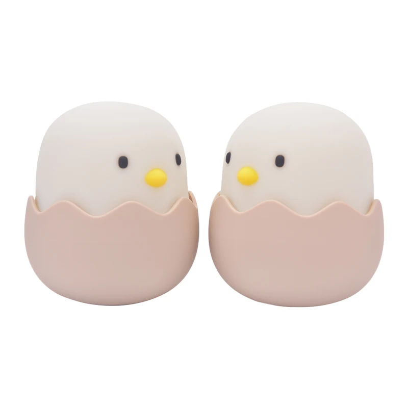 

Led Night Light For Kids Soft Silicone USB Rechargeable Cartoon Animal Chick Touch Lamp Light
