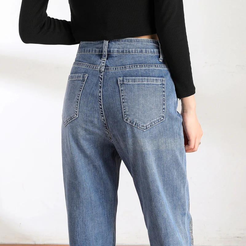 

For Female Denim Woman Baggy Jeans Pants High Waist Women's Fashion Jeans Trousers