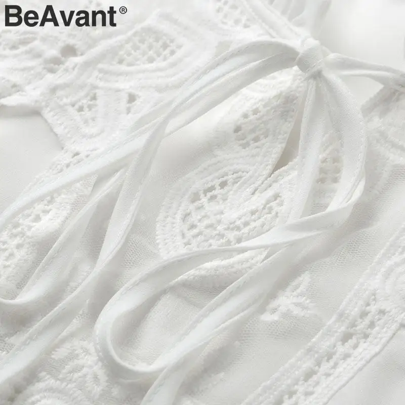 BeAvant элегантная шифоновая блузка на шнуровке для женщин с оборками и вышивкой