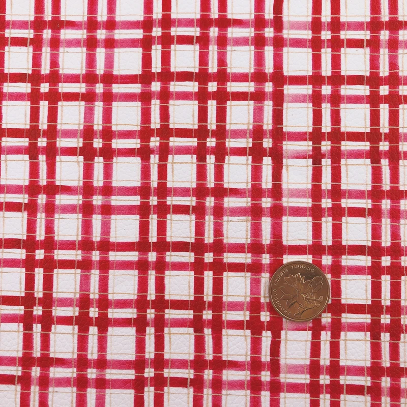 Новинка листы из искусственной кожи с рисунком радуги 30x22 см в красную клетку