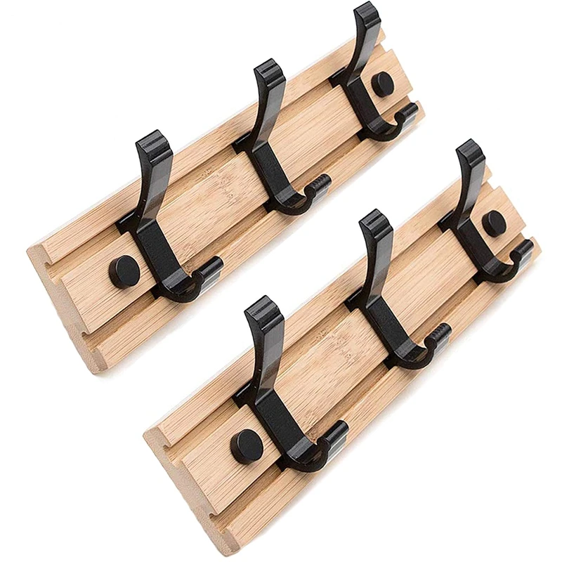 Подвижный крючок для пальто настенный бамбуковый сверхмощный со съемными