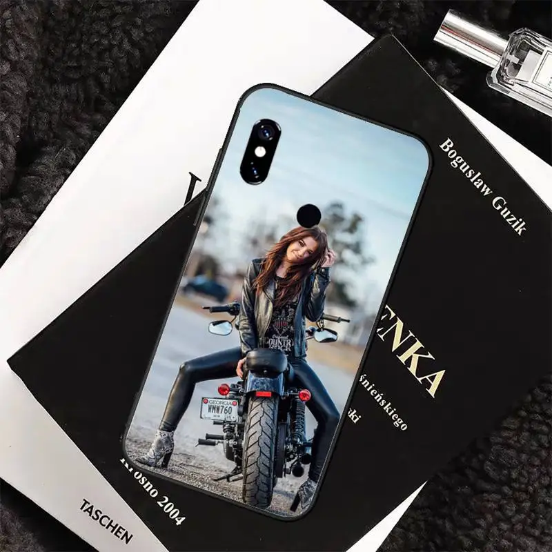 

Motorcycle girl Phone Case For Xiaomi Mi A1 A2 5 6 6PLUS 8 9 SE Lite MIX 2 2S MAX 2 3 Pocophone F1