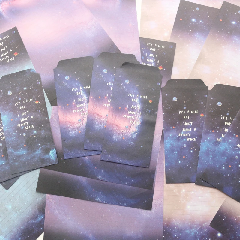 Набор для письма и конвертов Domikee A4 с изображением неба звезд набор канцелярских