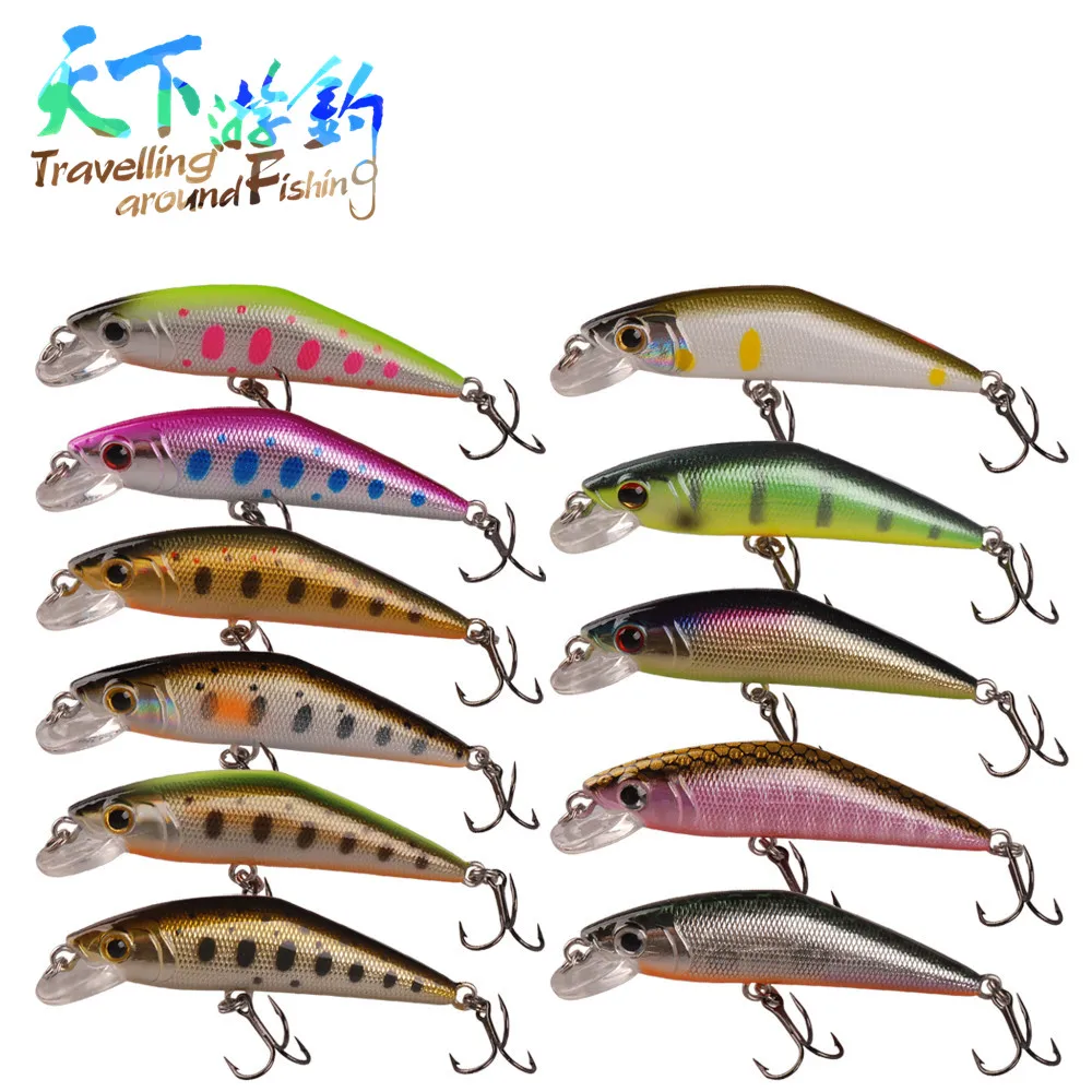 TAF Minnow приманки 50 мм 3 6 г тонущие рыболовные наживки Франция VMC крючками Swimbait ИСОГД
