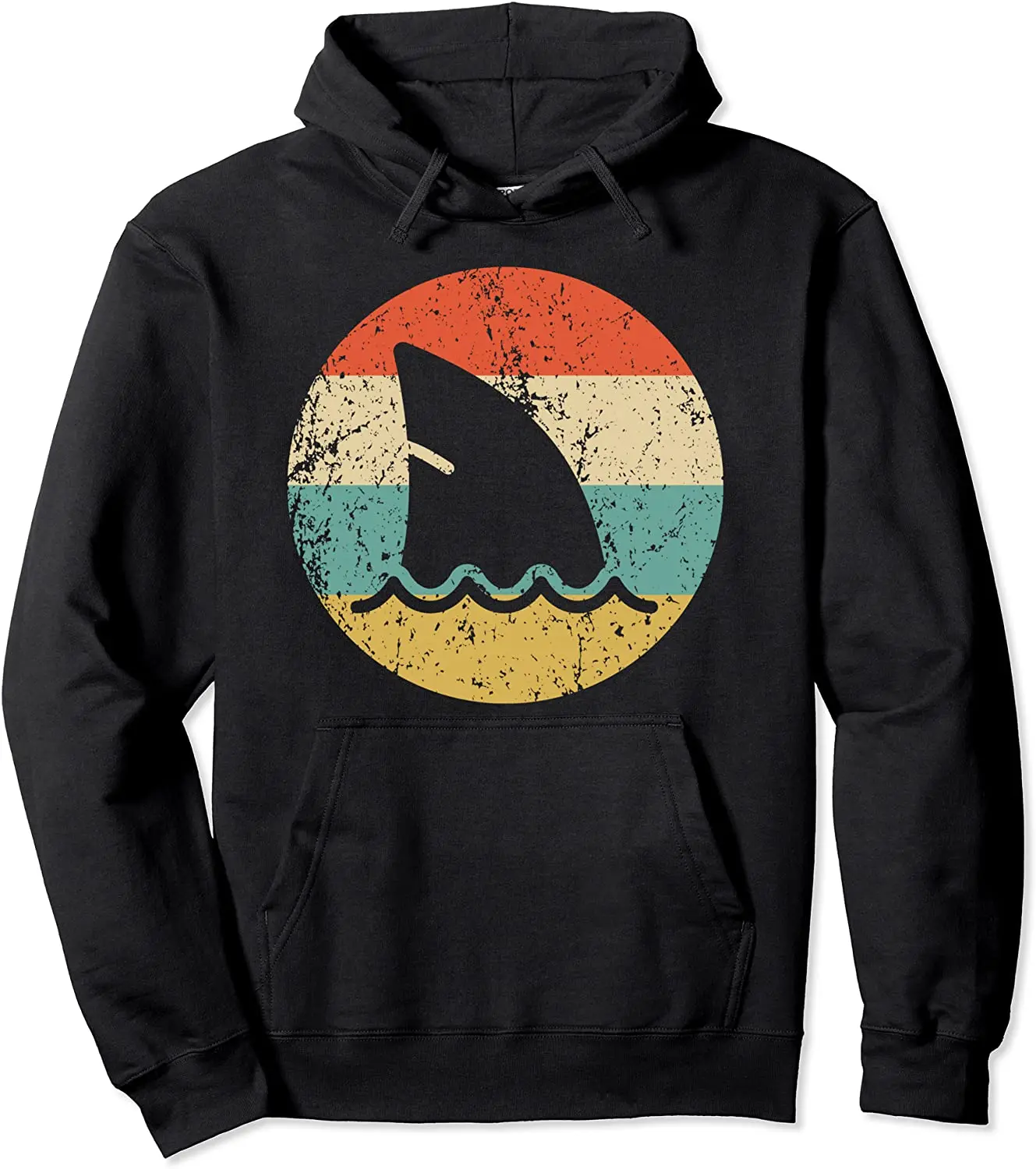 

100% Cotton Shark Fin Retro Style Shark Pullover Hoodie