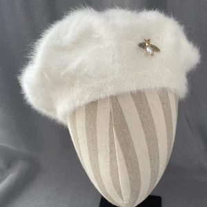 New High Quality Winter Women's Warm Rabbit Fur Hair Female Caps Fashion Solid Colors Bee Brand Bean