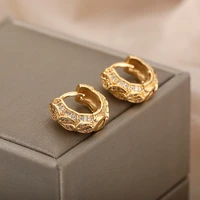 stainless steel geometric circle stud earrings for women zircon shiny rhinestone earring 2021 wedding birthday jewelry gifts