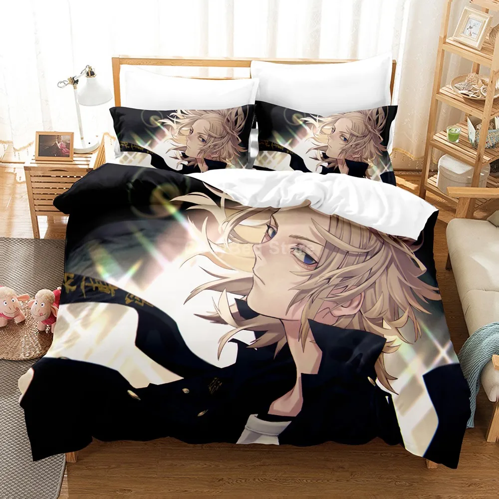 

Tokyo Revenger Anime Bedding Set 3d Duvet Cover Sets Comforter Bed Linen Twin Queen King Single Size Fashion Luxury Cartoon Gift