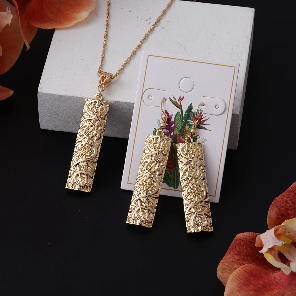 Новые модные наборы Гавайских ювелирных изделий комплект из ожерелья и сережек