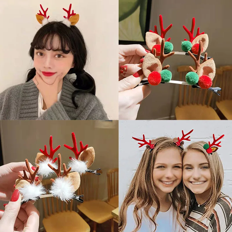 

2 шт. милый олень ухо шпильки рождественские заколки-пряжки волос Decorationd олень оленьи рога, для волос заколки для волос аксессуары для волос ...