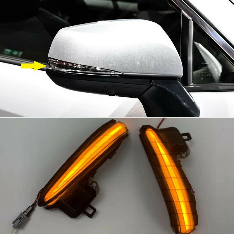 

2Pcs Car LED Side Mirror Sequential Dynamic Turn Signal Light for Toyota RAV4 2019-2021 Tacoma 2016-2020