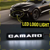 car badge emblem drl day running light front hood grill grille bonnet led logo light lamp for camaro convertible