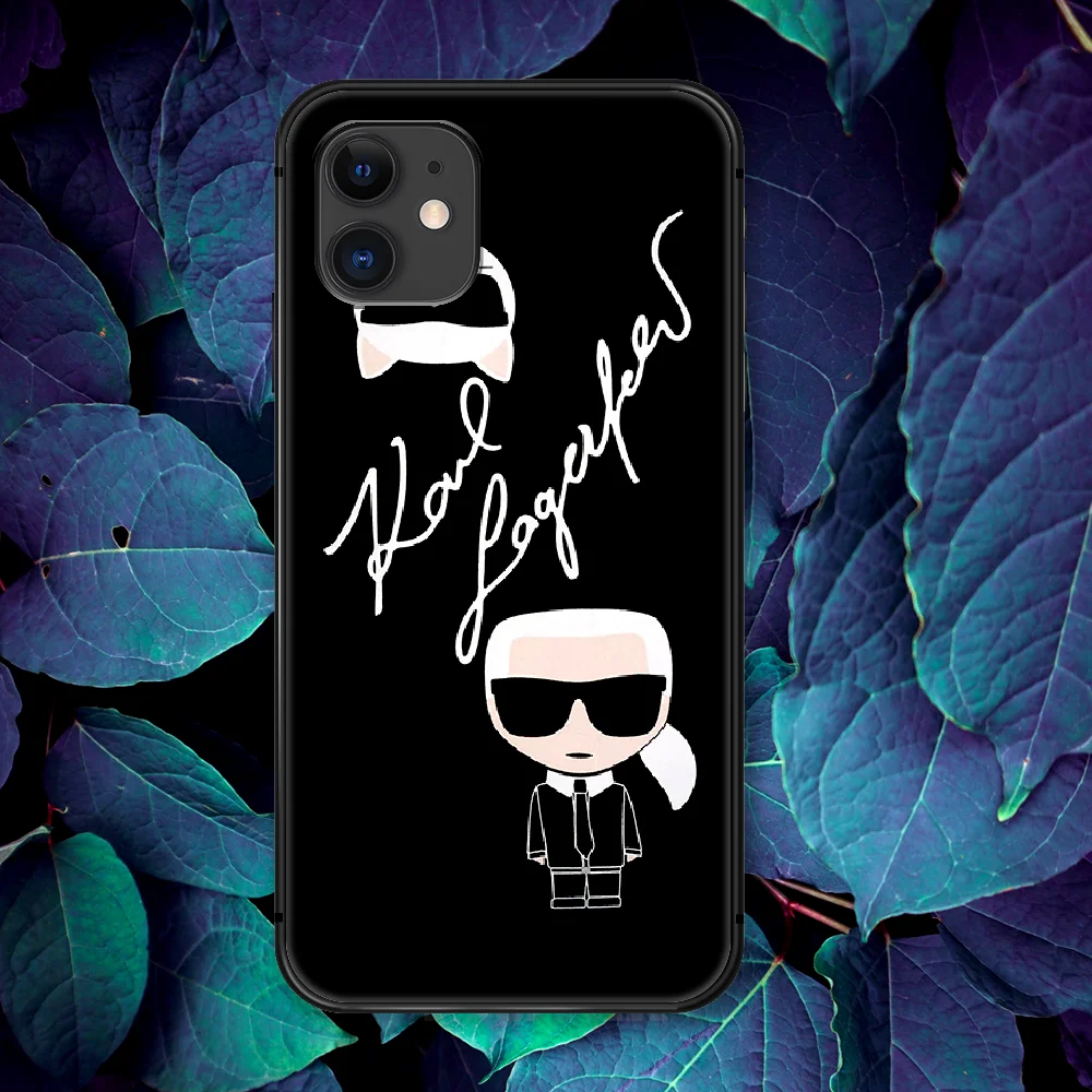 

Lagerfeld Karls Famous Cat Phone Case For IPhone 4 4s 5 5S SE 5C 6 6S 7 8 Plus X XS XR 11 12 Mini Pro Max 2020 black Prime
