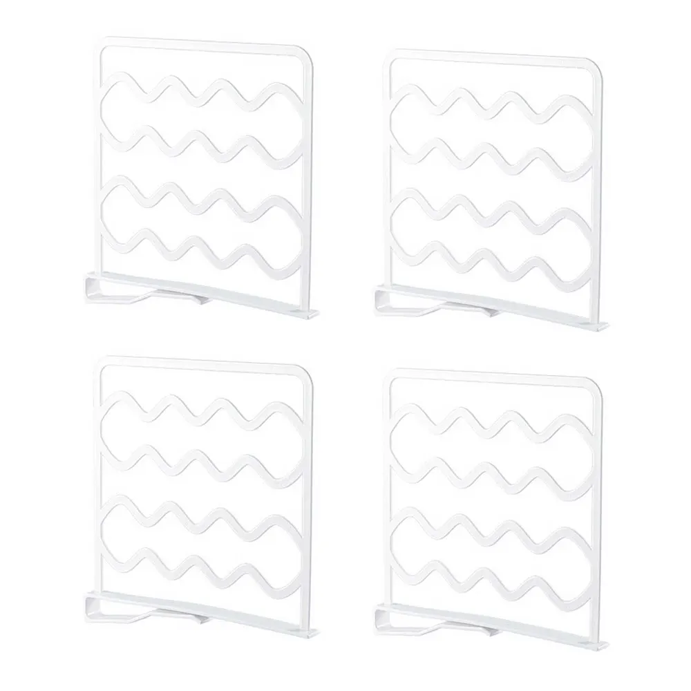 4pcs white 8 шт 4 шт шкаф полка органайзер с разделителями регулируемый шкаф перегородка кухонные шкафы шкаф для одежды разделитель Органайзер - Цвет: 4pcs white