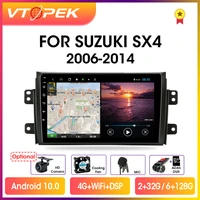 vtopek 9 4g carplay dsp 2din android 10 0 car radio multimidia player navigation gps for suzuki sx4 2006 2014 head unit 2 din