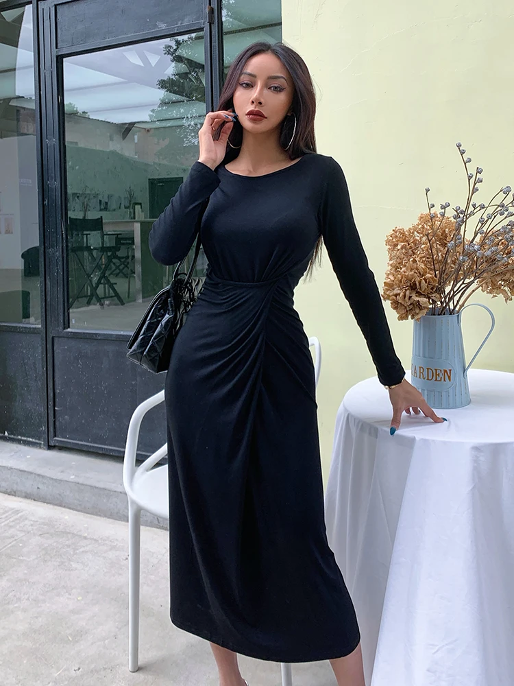 2020 лето осень повседневное Новое модное женское платье с завышенной талией в