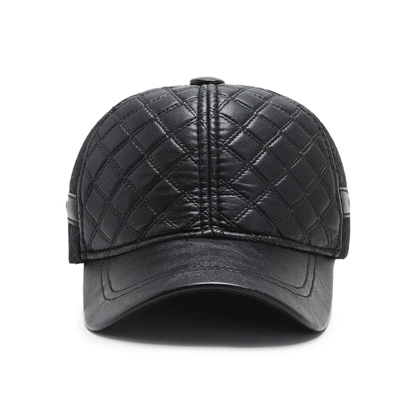 Новая зимняя мужская Кепка из ПУ кожи бейсболка мужские шапки и кепки шапка для