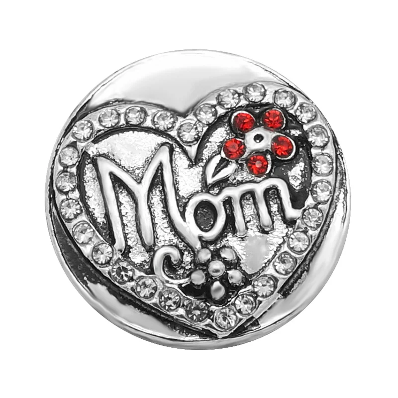 Украшенный стразами цветы жизнь дерево мама высокий каблук 18 мм застёжка, бусинка DIY ювелирные браслеты с защелкой - Цвет: KZ2099