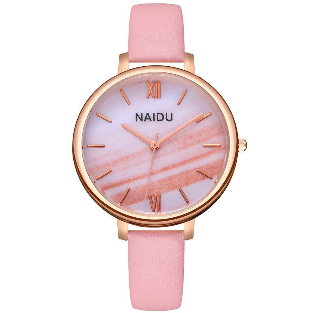 Модные полосатые женские часы с ремешком Кварцевые студенческие наручные