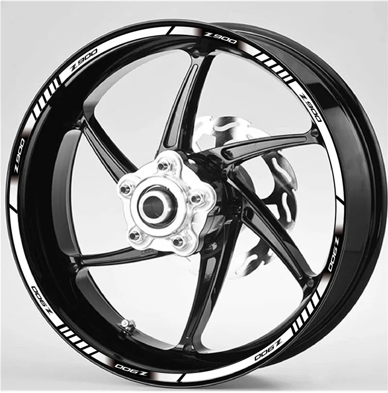 

High quality Motorcycle full coverage 20 strip Tyre Stickers Rim outer Reflective wheel decoration decal For KAWASAKI Z900 z 900