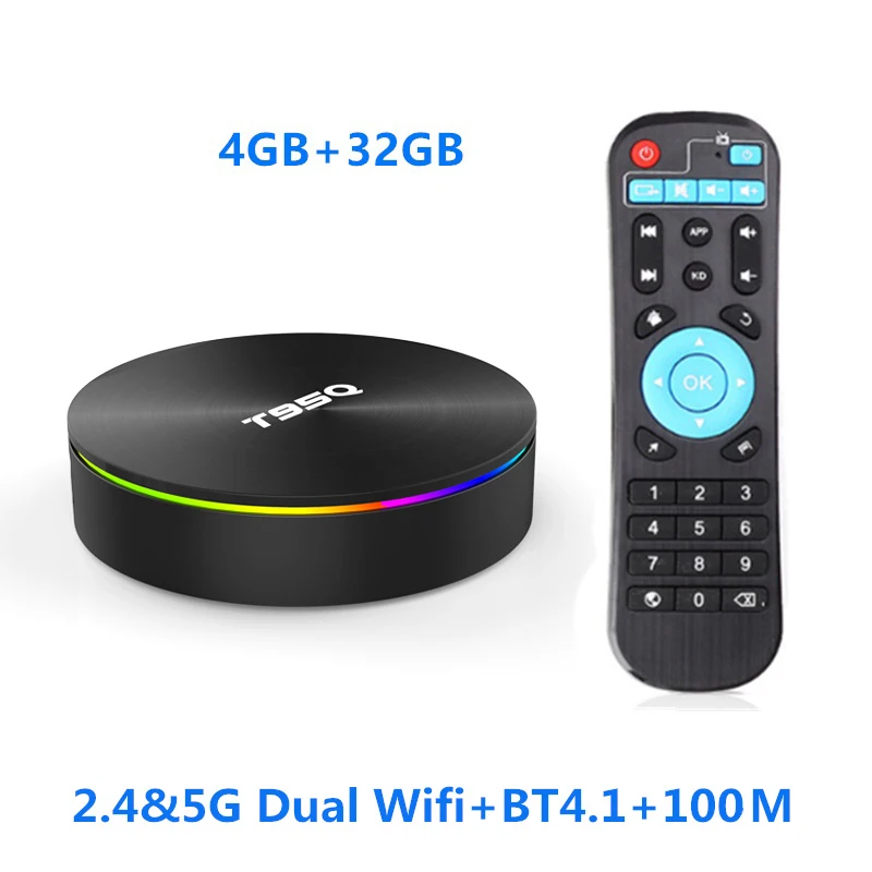 4GB32GB T95Q Android 9,0 ТВ приставка Amlogic S905X2 Quad Cor 4G 32G 2,4/5,8G Wifi BT4.1 100M 4K медиаплеер 4GB64GB Смарт ТВ приставка PK X96Max - Цвет: 4GB32GB