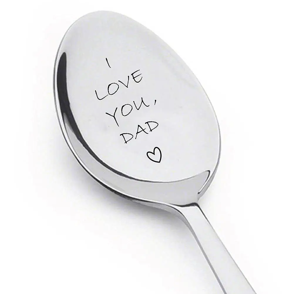Ложка для мороженого с гравировкой I Love You Dad креативная ложка размешивания кофе