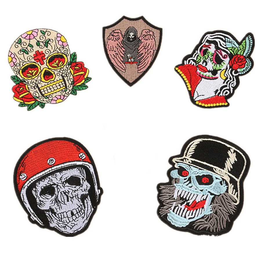 PGY 1 шт. Панк Личность Стиль с вышивкой Хлопчатобумажная ткань одежды и