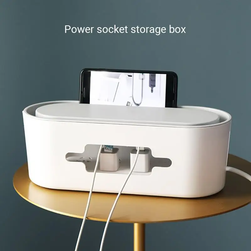 

Cable Storage Box Power Strip Wire Case Anti Dust Network Line Storage Bin Charger Socket Organizer Charger Wire Storage Boxes