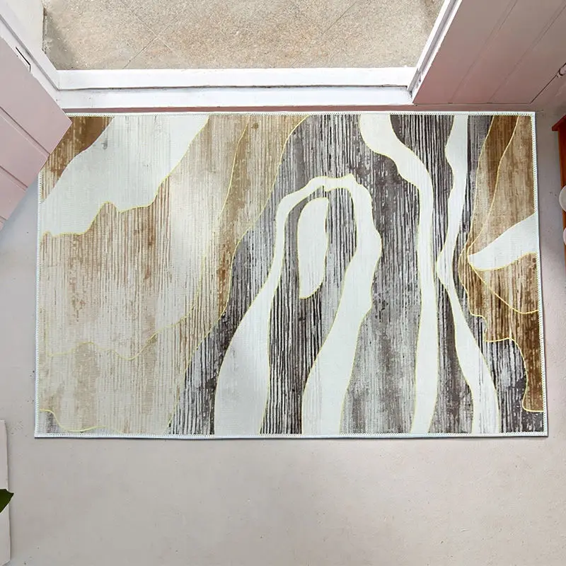 Напольный коврик с геометрическим цветочным принтом впитывающий нескользящий