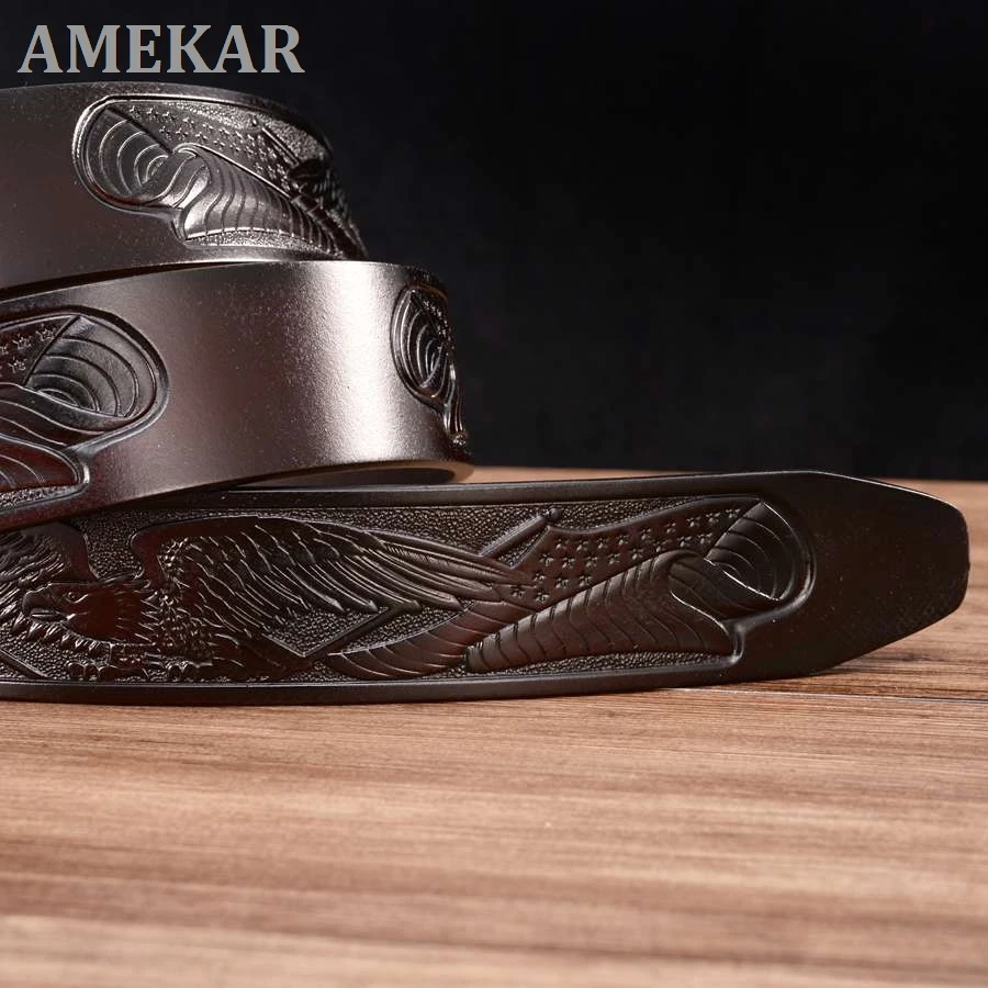 

Men's Leather Belts Belts for Men Genuine Leather Ratchet Belt Automatic Buckle Wide:35mm Men Automatic Buckle Belt