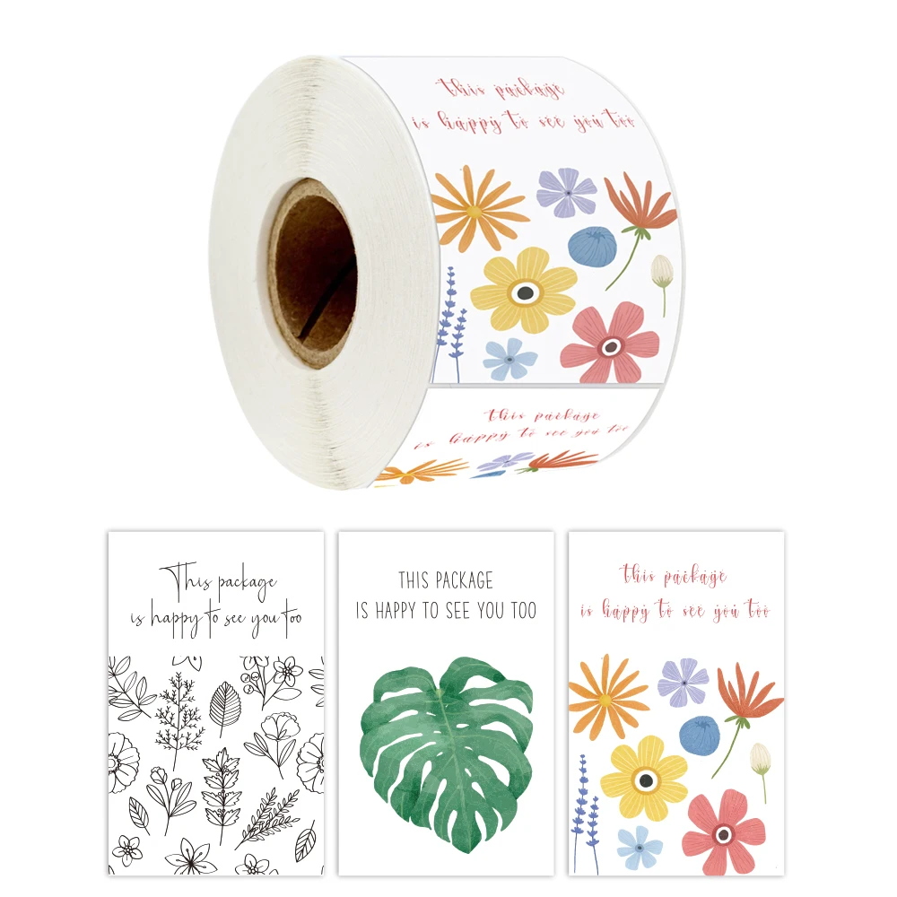 

This package is happy to see you too stickers thank you labels 5*8 cm stickers for small business package decor stickers rolls