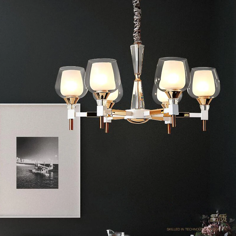 Современный белый золотая металлическая светодиодная люстра светильник ing