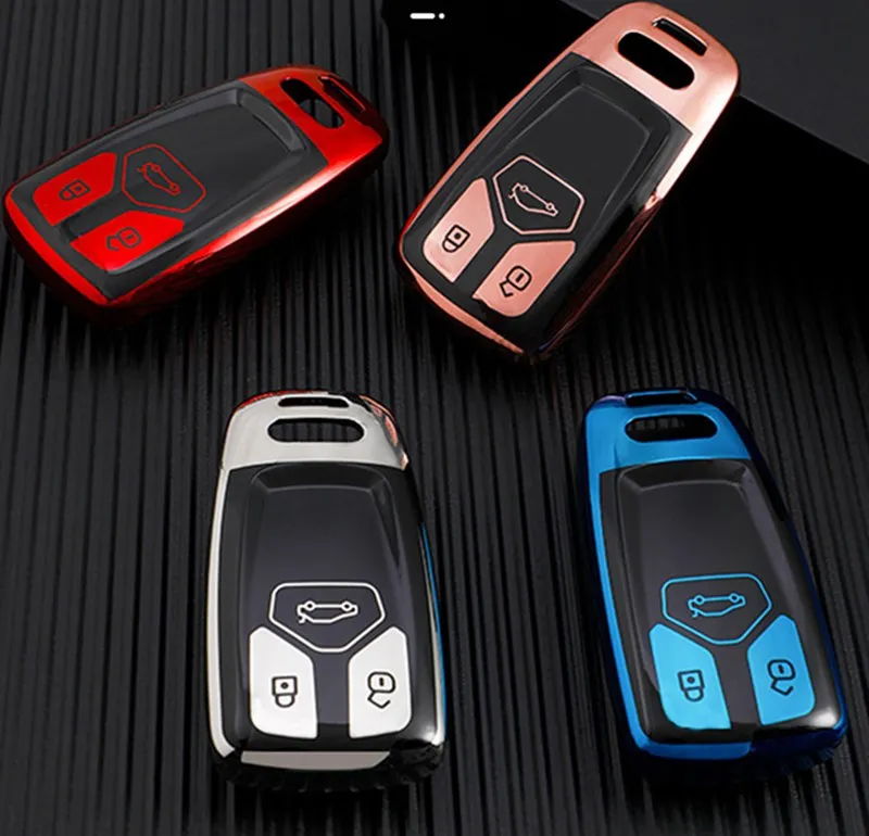 TPU Car Key Case bag for Audi A4 A4L A5 A6L QT S5 S7 Q7 TTS Smart Remote Fob Protector Cover Pouch Keychain Bag Auto Accessories |