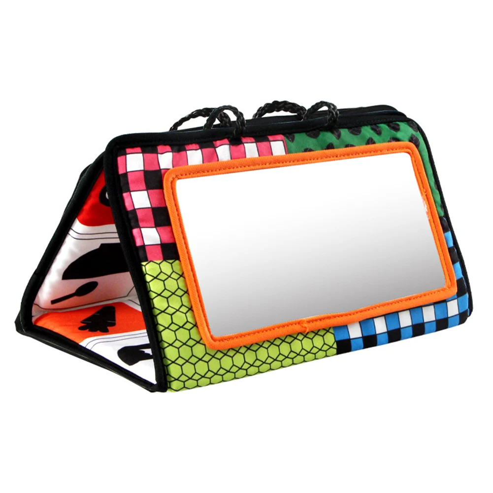 

Tummy Time Floor Mirror Visually Inspire Black and White Educational Toys 0-3 Years Old Polyester Baby Mirror Newborn Gift 1pc