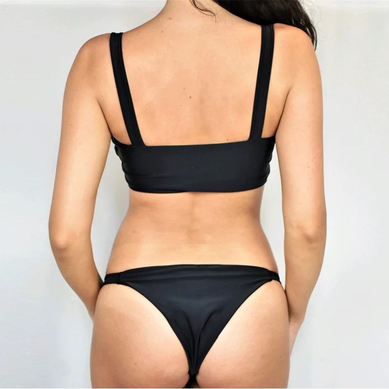 Топ-труба бандаж бикини регулируемые ремни женские купальники сплошной