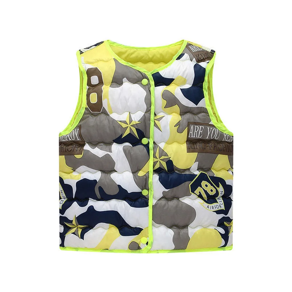 Осенне зимние теплые детские жилеты для маленьких мальчиков и девочек