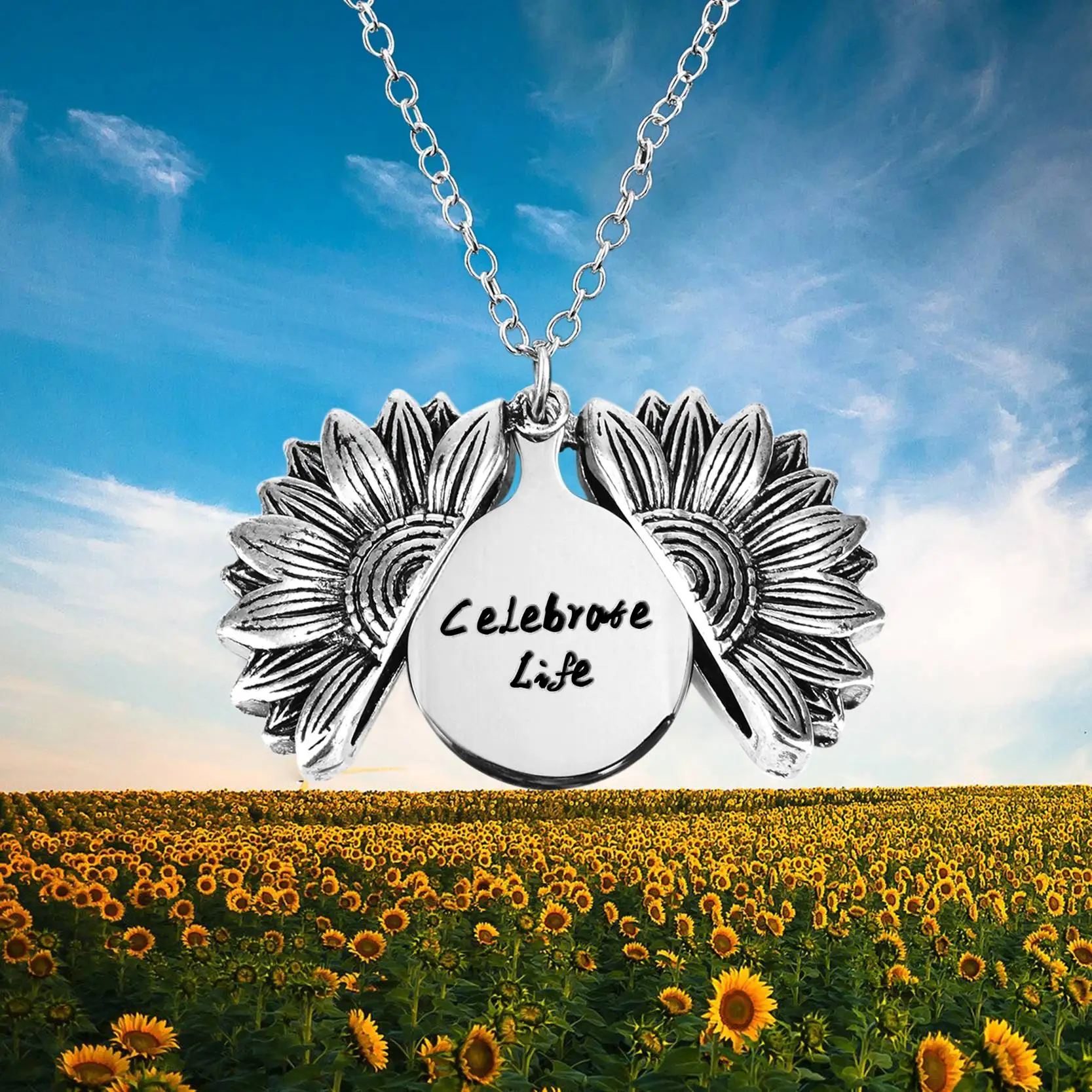 Модное очаровательное серебряное ожерелье с длинной цепочкой для женщин пусть