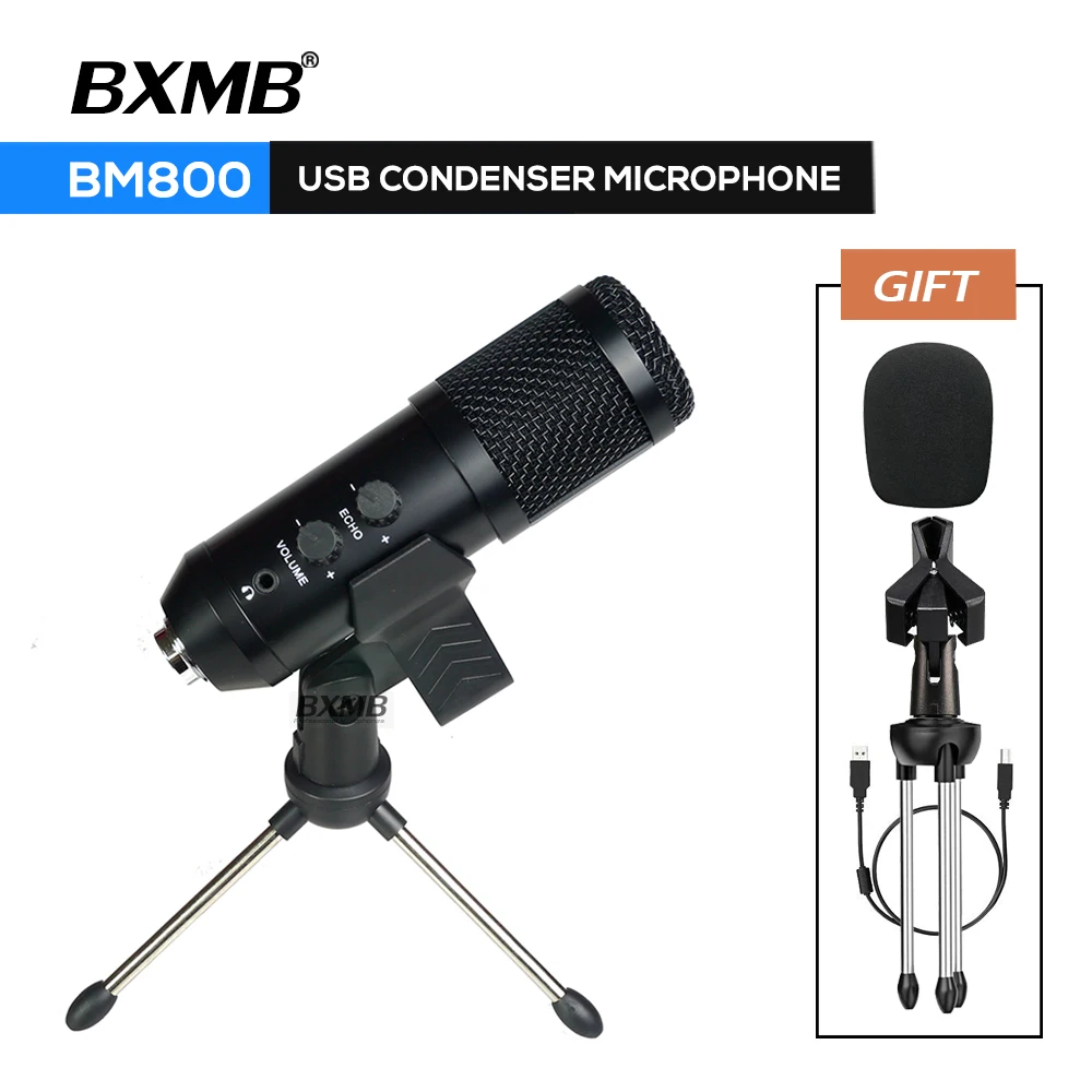 Профессиональный USB микрофон BM800 конденсаторный Microphono для ПК ноутбука студии
