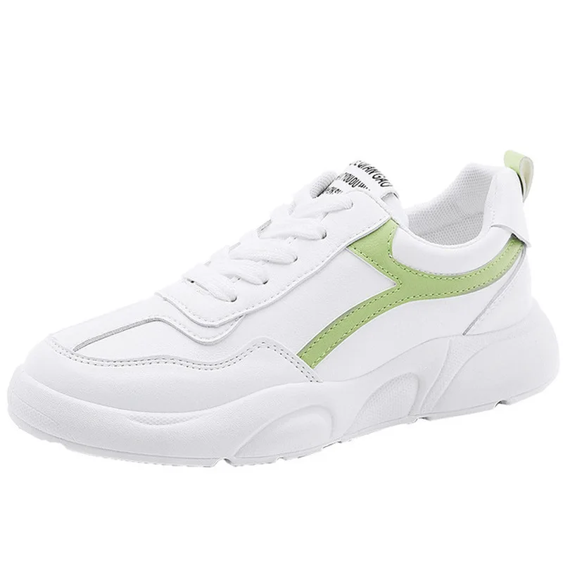 Женские кроссовки с низким вырезом Белые Повседневные на платформе шнуровке