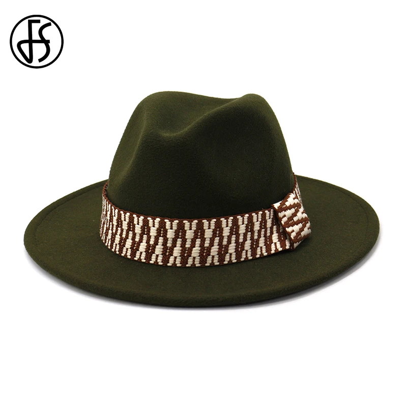 FS модная шляпа с широкими полями фетровая Панама джазовая для женщин мужчин фетр
