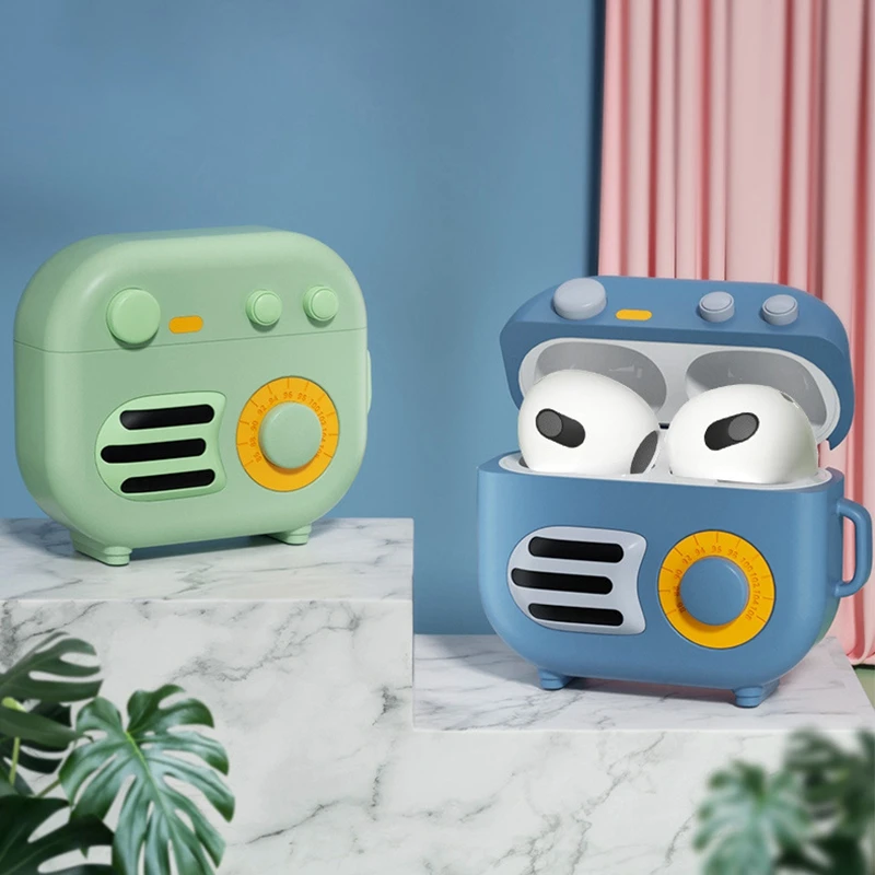 

Cartoon Silicone Case For Airpods 3 Case Luxury Retro Radio Wireless Bluetooth Earphone Case For Apple Airpods Pro 3 Funda Cover