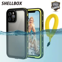 shellbox waterproof case for iphone 13 12 pro max shockproof phone case for iphone 11 pro max x xs 360 full cover for iphone 7 8