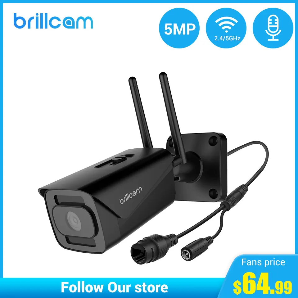 Беспроводная камера видеонаблюдения Brillcam 5 МП слот для SD карты инфракрасное