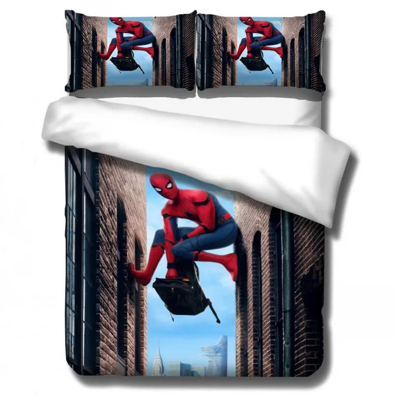 

Home Textile Disney Spiderman Series Pattern Yellow Bedding Set Boy Deluxe Comfortable Duvet Bed Cover Pillowcase Bedroom Decor
