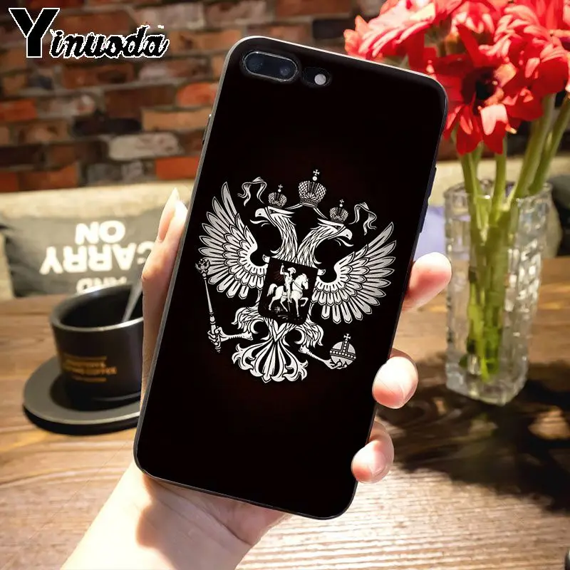 Yinuoda флаг России черный медведь, Мягкий силикон чехол для телефона для iPhone 7plus 6S 7 8Plus X 5S xr xs max xr 11 11pro max чехол