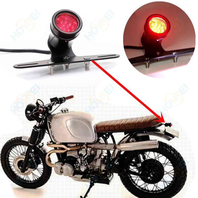 12 В Ретро Универсальный мотоциклетный красный светодиодный стоп сигнал номерная