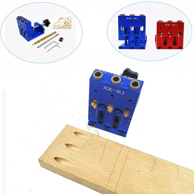

adjustable Pocket Hole locator Jig Kit System For Wood Working Joinery Step Drill Bit 9mm Set For Carpenter WoodWorking Tools