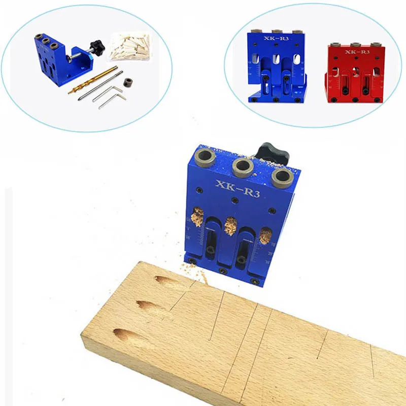 

Регулируемый Карманный локатор отверстий Jig Kit Система для деревообработки столярных изделий ступенчатое сверло 9 мм набор для столярных де...